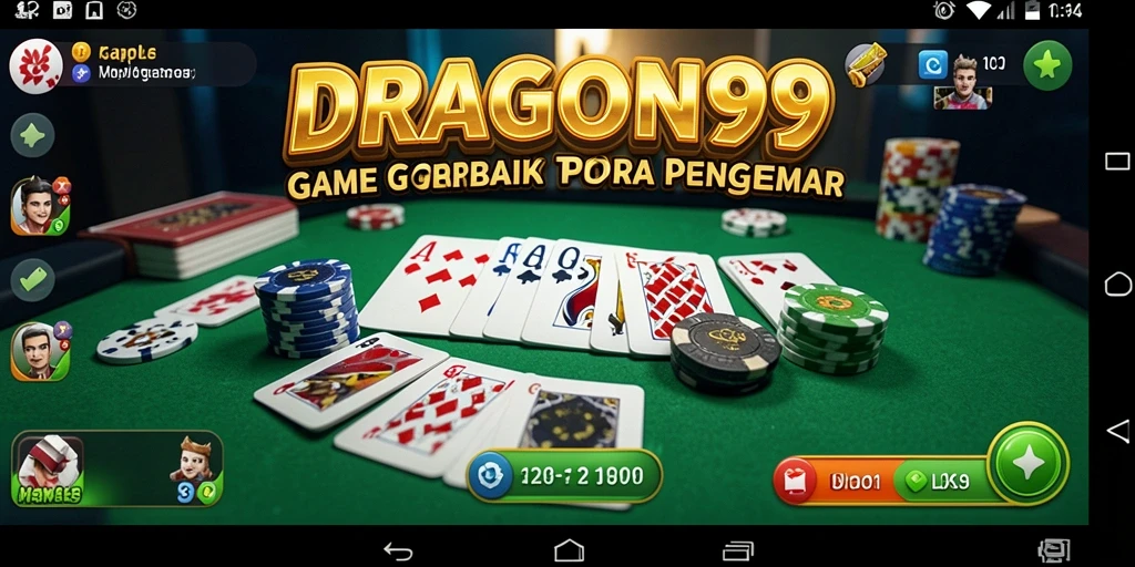 Tampilan gameplay seru di DRAGON99, penuh strategi Gaple.