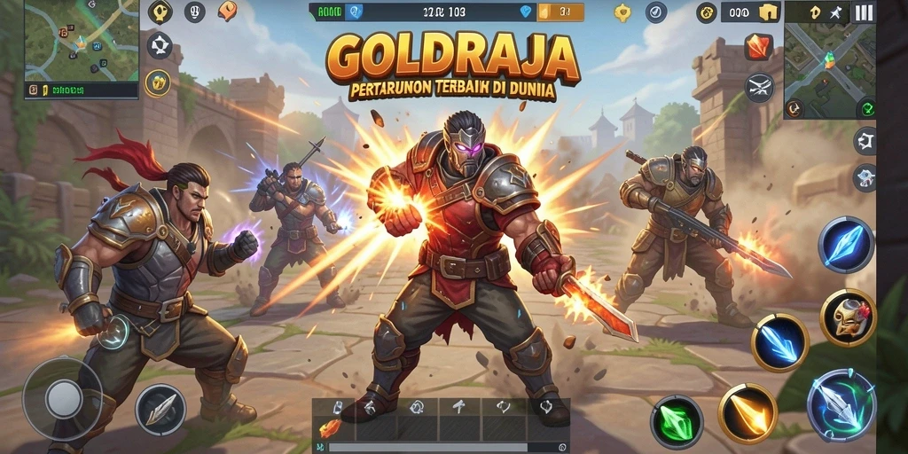 Tangkapan layar dari gameplay Battle Royale epik di GOLDRAJA.