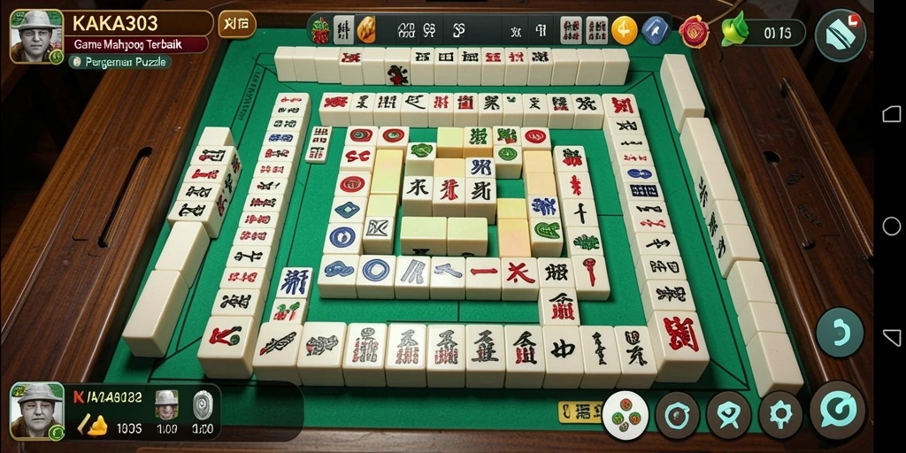 Tampilan gameplay menantang di KAKA303 dengan berbagai pola Mahjong.
