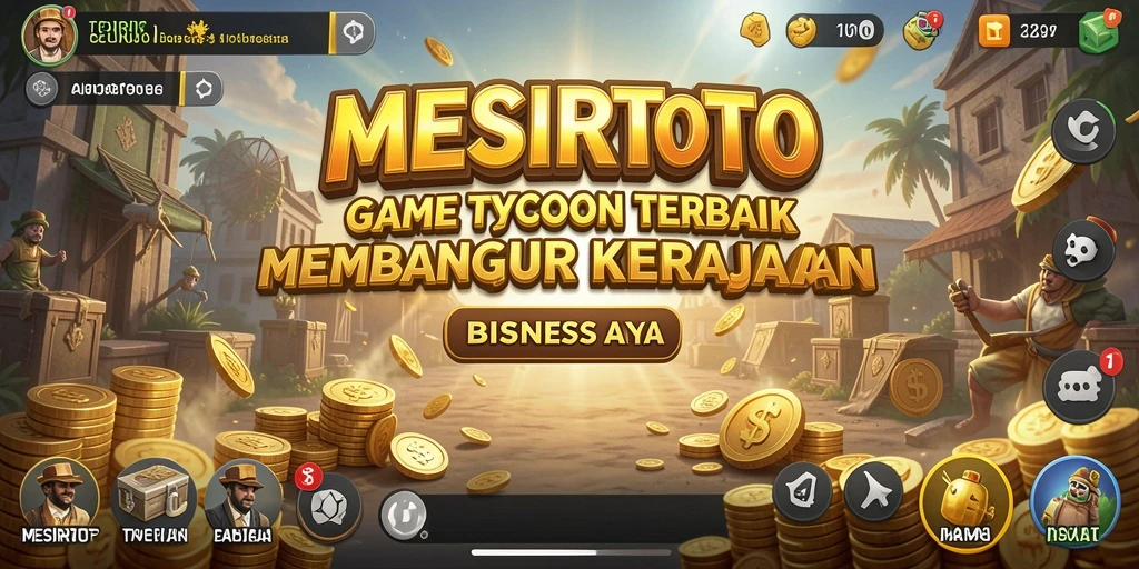 Screenshot dari gameplay MESIRTOTO menampilkan pengelolaan bisnis yang dinamis.