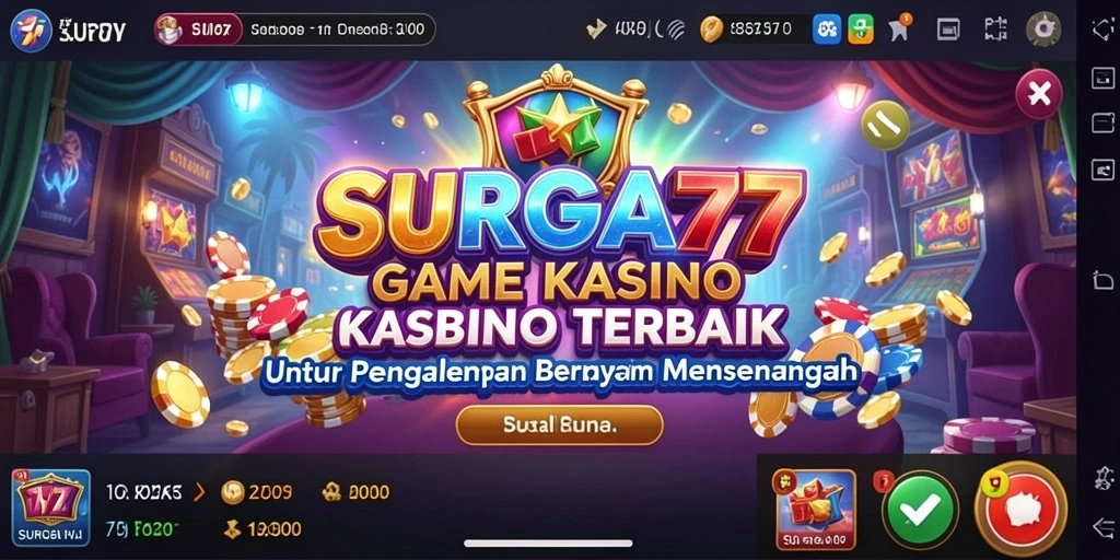 Tampilan gameplay menarik dari SURGA77 dengan elemen Kasino yang mengasyikkan.
