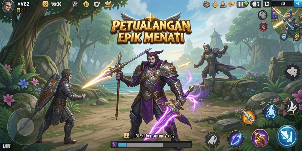 Tampilan seru gameplay VV62 saat menjelajahi dunia petualangan.